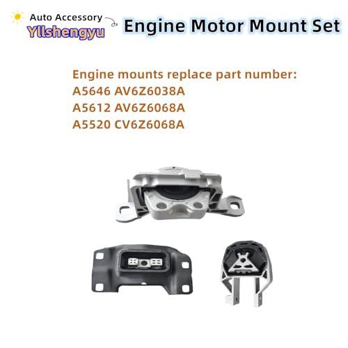Engine Motor Transmission Mount Kit for Focus 2012-2018 2.0L L4 - size: Fits Focus 2012-2018 2.0L L4