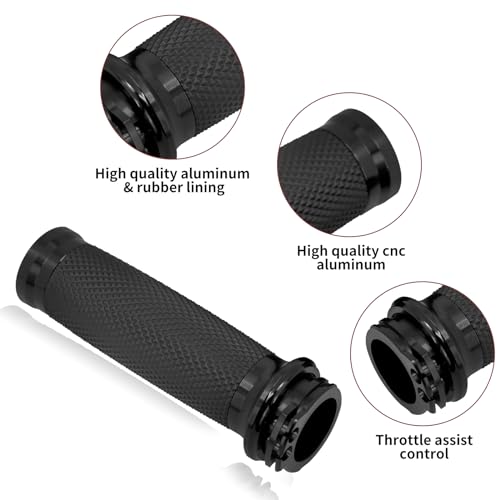1 Inch Cable Throttle Handlebar Grips Motorcycle Hand Grips - color: #5 Black