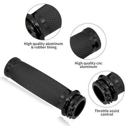 1 Inch Cable Throttle Handlebar Grips Motorcycle Hand Grips - color: #5 Black