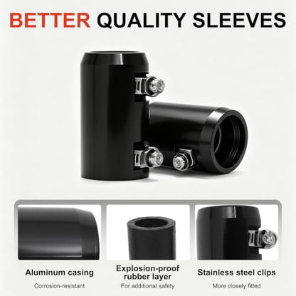 44" Stainless Steel Radiator Flexible Coolant Water Hose Kit - color: Black, size: 44 Inch