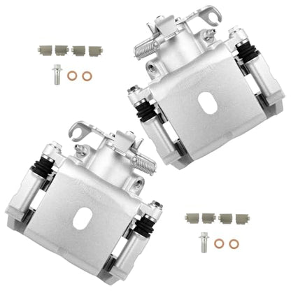 cciyu Rear Left & Right Brake Calipers With Bracket 18B4909 18B4908 - size: Rear[18B4909+18B4908]