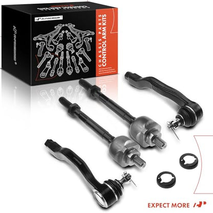 A-Premium Front Inner & Outer Tie Rod End Kit Fix Uneven Tire Wear