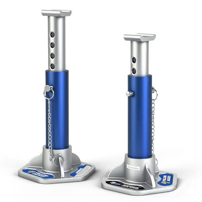 YELLOW JACKET 3 Ton Aluminum Lightweight Jack Stands with Locking Support Pins for Cars, SUVs, and Light Duty Trucks, Blue/Silver, 1 Pair
