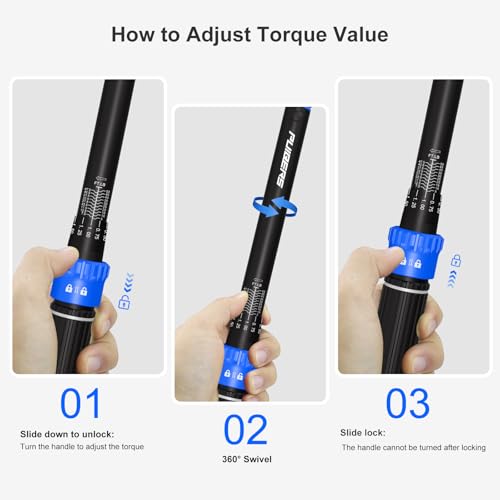 5PCS Torque Wrench Set 3/8" Drive 5-50 FT.LB, Dual-Direction 72-Tooth Adjustable Torque Wrenches with 6" Extension Bar, 3/8" to 1/2" & 1/4" Adapters for Car, Motorcycle,Bike Maintenance - size: 3/8" 5-50 FT.LB - 5 Pcs