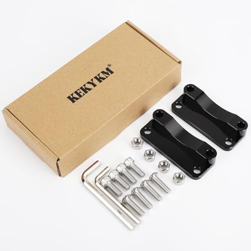 Front Fender Risers 20mm Relocator Spacer Fender Bracket Lift Mount Kit Fit Harley 1993-2013 Touring Model 21" Wheel Models 3 inch Hole Center Black - color: Black