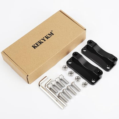 Front Fender Risers 20mm Relocator Spacer Fender Bracket Lift Mount Kit Fit Harley 1993-2013 Touring Model 21" Wheel Models 3 inch Hole Center Black - color: Black