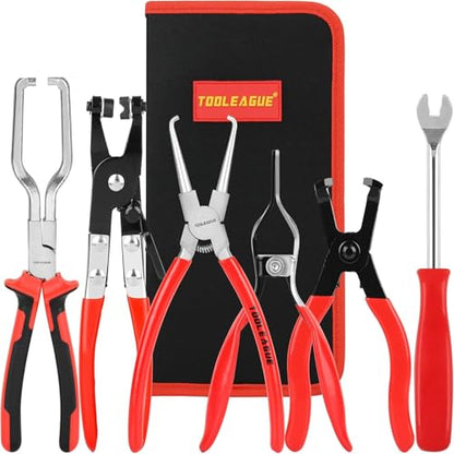 TOOLEAGUE 6Pcs Fuel Line Pliers Set for Auto Maintenance with Storage Case - size: 6 pcs