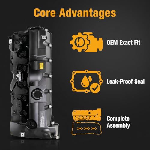 Replace 11127552281 Engine Valve Cover - Compatible with BMW Vehicles - 2.5L, 3.0L - 125i, 128i, 130i, 323i, 328i, 525i, 528i, 530i, X3, X5, Z4 - E60 E70 E82 E83 E84 E89 E90 E92