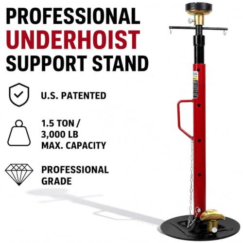 1.5-Ton Underhoist Support Stand with US Patented Handle for Auto Repair