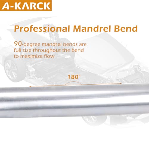 A-KARCK Straight Exhaust Pipe 2.5" OD, Stainless Steel 30" Long Mandrel Exhaust Tube - size: 2.5", style: 30 INCH