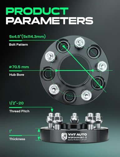 YHTAUTO 5x4.5 Hub Centric Wheel Spacers 1 Inch for Ford, Lincoln - size: 1 Inch Thickness, style: 2 PCS