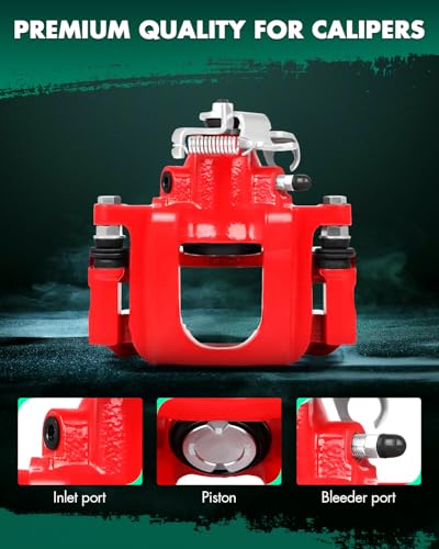 SCITOO Rear Left+Right Brake Calipers With Bracket 18B5081 18B5080 - size: Rear[18B5081 & 18B5080]Red