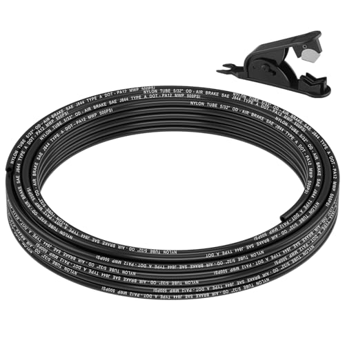 5/32" DOT Air Line, 35FT SAE J844 PA12 Nylon Air Tubing with Cutter - size: 5/32" OD 35FT