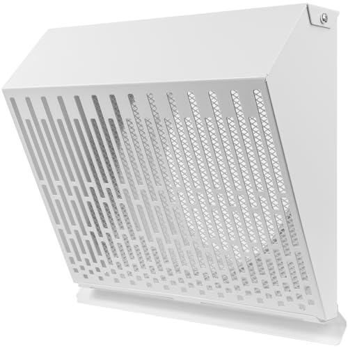 Vent Systems 8" Inch Exhaust Vent Cover with Rubber Gasket - White Galvanized Steel - Robust and Weatherproof Outdoor Air Exhaust Box - Duct or Surface Mounting - Rain and Snow Protection - color: White, size: ø8" Inch - Exhaust