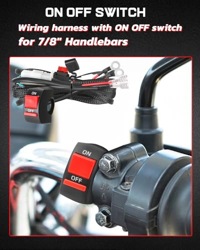 Dirt Bike Light Bar Motorcycle Headlight Light Kit w/Switch for 7/8" Handlebar Electric Dirt Bike E-Bike Minibike ATV Motorcycle