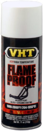VHT SP101-6PK Flameproof Coating Very High Heat Spray Paint – White Flat Finish – 11 oz Aerosol Can, 6 Pack