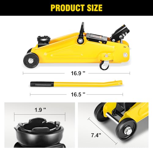 DNA Motoring 2 Ton Car Jack and Stands Kit Yellow - color: Yellow