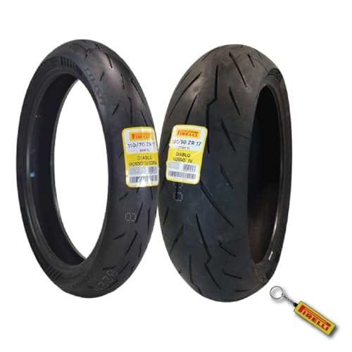 Pirelli Diablo Rosso IV Front & Rear Tire Set 110/70 ZR 17 & 190/50 ZR 17 - size: 110/70 ZR 17 54W; 190/50 ZR 17