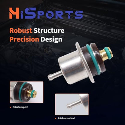 HiSport Fuel Pressure Regulator Compatible with Ford F150 E150 - size: HSFPRPR317
