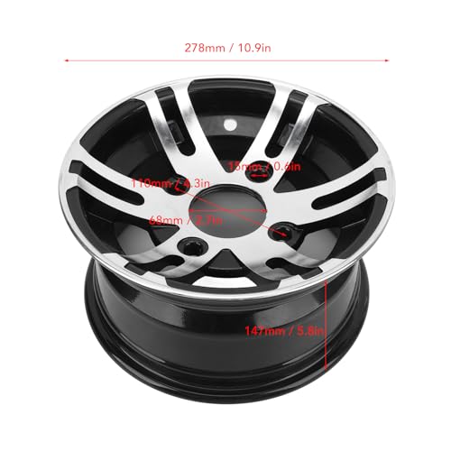 SIXRUN Aluminum Alloy ATV Wheel Rim, 10 Inch, Universal, Compatible with ATV, Go Kart, Cart, with High Strength and Chic Design (Front Wheel) - size: Front Wheel