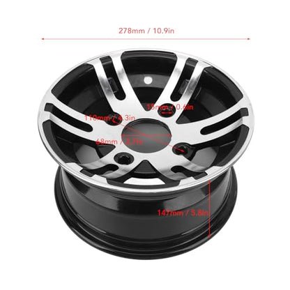 SIXRUN Aluminum Alloy ATV Wheel Rim, 10 Inch, Universal, Compatible with ATV, Go Kart, Cart, with High Strength and Chic Design (Front Wheel) - size: Front Wheel