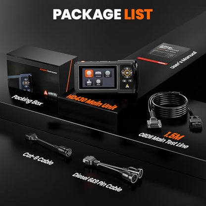 ANCEL HD430 Heavy Duty Truck Scanner, DPF Reset & Forced Regeneration for Cummins & Caterpillar Engine, Full System HDOBD Diesel Scanner OBD2 Diagnostic Scan Tool Code Reader for Diesel Trucks & Cars
