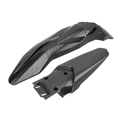 Ebike Front Rear Fender Set Mudguard Fender Protector - color: License Plate Fender Kit, size: Carbon Fiber