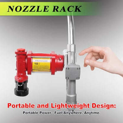 10GPM 12V Fuel Transfer Pump with Manual Nozzle, Particulate Filter，Cast Iron Heavy Duty for Gasoline Diesel Kerosene Biodiesel