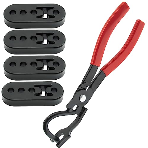 Universal Muffler Hanger Removal Pliers And 4 Hole Hanger Rubber Kit(5pcs)