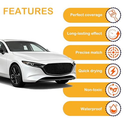 25D Snowflake White Pearl Mica Touch Up Paint for Mazda - color: Fit For Mazda Snowflake White Pearl Mica 25D