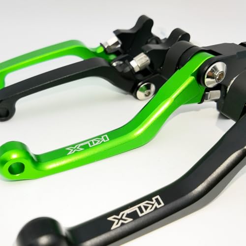 Dirt Bike CNC Pivot Black Brake Clutch Levers Adjustable Compatible with KLX140 2008-2022 | KLX140L 2008-2022 | KLX140G 2017-2022 | KLX140R KLX140RF 2021-2024 (Green) - color: Green