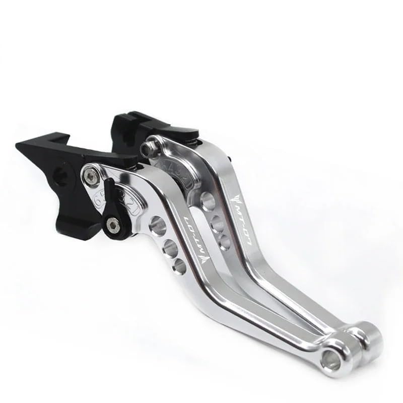 MT07 MT 07 MT-07 2019-2019 2015 for Motorcycle CNC Parts Short Brake Clutch Levers Adjustable Silver - color: Silver