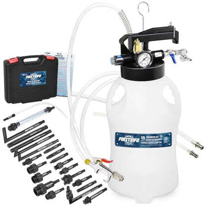 FIRSTINFO Patented 10L Pneumatic ATF/Transmission Fluid Pump, 22 Adapters - size: 10 Liters w/ 22 pcs Adapter