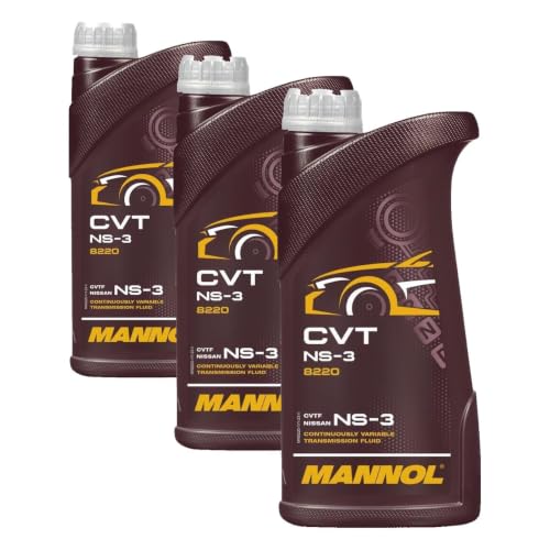 MANNOL 8220 NS-3 Synthetic CVT Transmission Fluid, Smooth Gear, Bottle, 1L (Pack of 3) - size: 1L (Pack of 3)