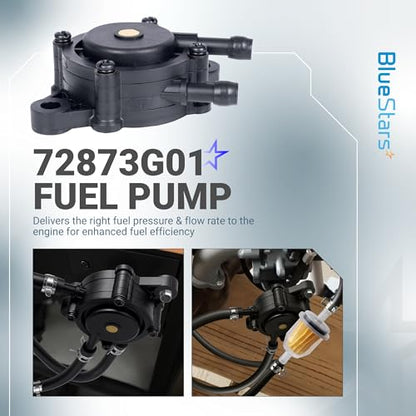 BlueStars 72873G01 Fuel Pump - Fits EZGO Gas Golf Cart 295cc 350cc Robin
