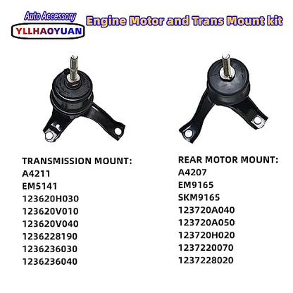 Yllhaoyuan Engine Motor Transmission Mount Set for 2007-2011 Camry 2.4L - size: 2007-2011 Camry 2.4L