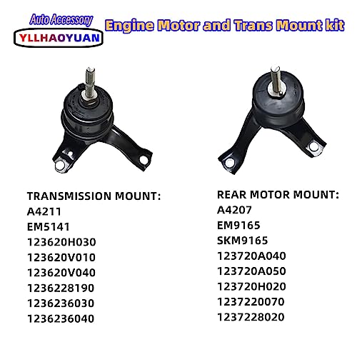 Yllhaoyuan Engine Motor Transmission Mount Set for 2007-2011 Camry 2.4L - size: 2007-2011 Camry 2.4L