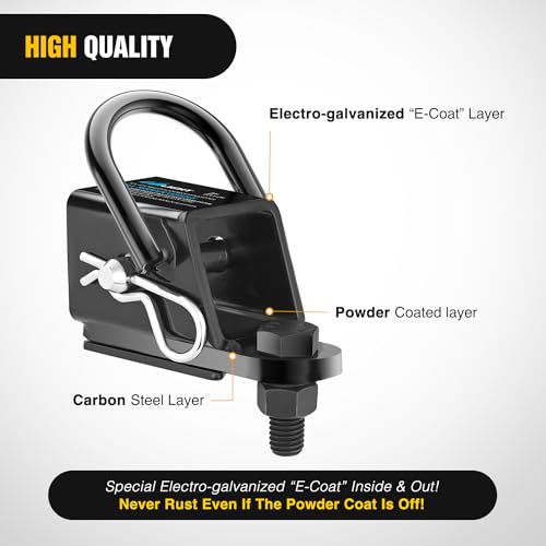Nilight 2" Rear Trailer Hitch Receiver Kit | for ATV UTV Rear Bumper Tow Hook Black Hitch Cover Kit - color: 2" Hitch Receiver Adapter