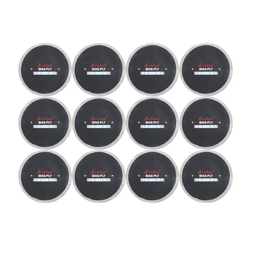 Dia 3.19" 12 pcs, Bias Tire Reinforced Heavy Duty Bias Ply Tire Repair Patch Round Tire Patch for Car Truck Bus Tractor Agricultural Vehicles Puncture Repair - size: Dia 3.19" 12 pcs