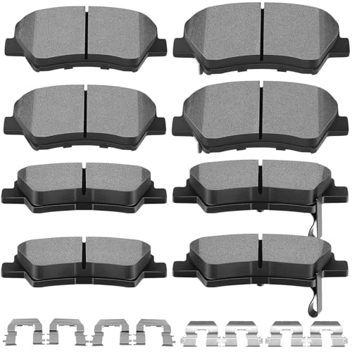 SCITOO 8pcs Brakes Pads Set Semi-Metal Fit For Hyundai For Elantra 2011-16 - size: Front D1595 & Rear D1544 [8PCS]