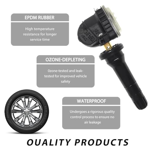 4 PCS TPMS 20008 Tire Valve Stem, Rubber Snap-in Tire Valve Stem Replacement Set, Tubeless Tire Pressure Sensor Valve stem for Charger Enclave Escalade Avalanche Sierra - color: 4PCS