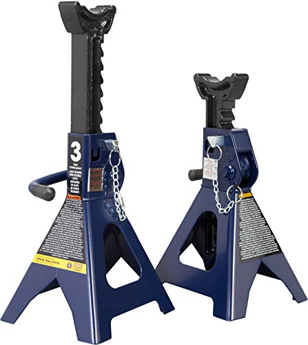 TCE 3 Ton (6,000 LBs) Capacity Double Locking Steel Jack Stands, 2 Pack, Blue, AT43002AU - size: 3t double locking