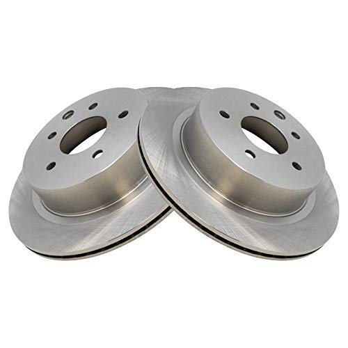 TRQ Rear Brake Pad and Rotor Set Ceramic Solid Rotors - style: BKA10689