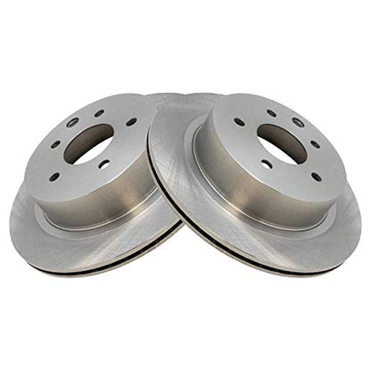 TRQ Rear Brake Pad and Rotor Set Ceramic Solid Rotors - style: BKA10689
