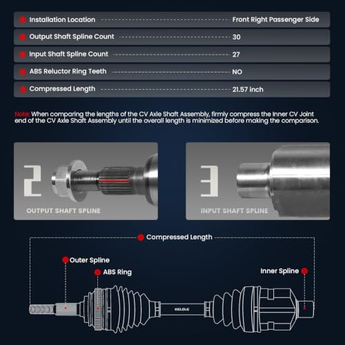 KELOKE CV Axle Shaft Assembly Fit for Chevrolet & Saturn & Suzuki & Pontiac - size: Front Right Passenger Side