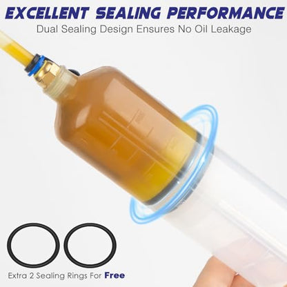 ExtreSpo 500CC Fluid Extractor, Oil Change Syringe with 2 Transparent Hose