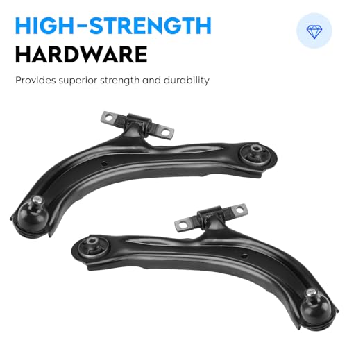 Front Lower Control Arm w/Ball Joint for Nissan Sentra 2007-2012, Stabilizer/Sway Bar + Outer & Inner Tie Rod End Link, 8Pcs Suspension Kit K620373 K620374 K750096 ES800575 ES800574 EV800820