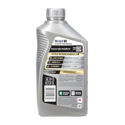 Mobil 1 Extended Performance Full Synthetic Motor Oil 5W-30, 1 QT (6 Pack) - size: 1 Quart (Pack of 6)