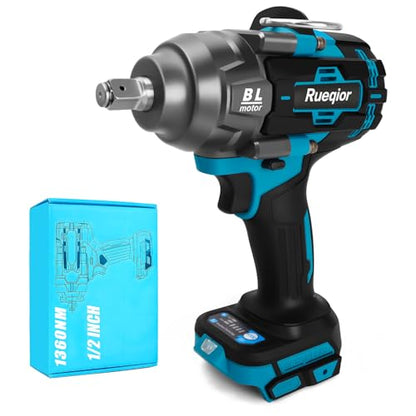 Cordless Impact Wrench 1/2" Compatible with Makita 18V Battery - color: Blue 1360n 1/2in