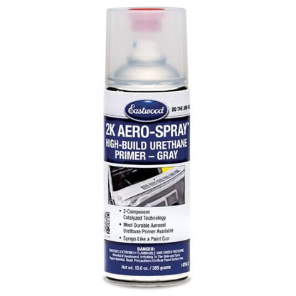 Eastwood 2K Urethane Gray Primer | AeroSpray Catalyzed Technology | High Build Durable Aerosol | Works on Painted or Epoxy Primed Surfaces | Paint Prep | 10-16 Sq Ft Coverage | 13.6 oz - style: Urethane Gray Primer (1 Pack)